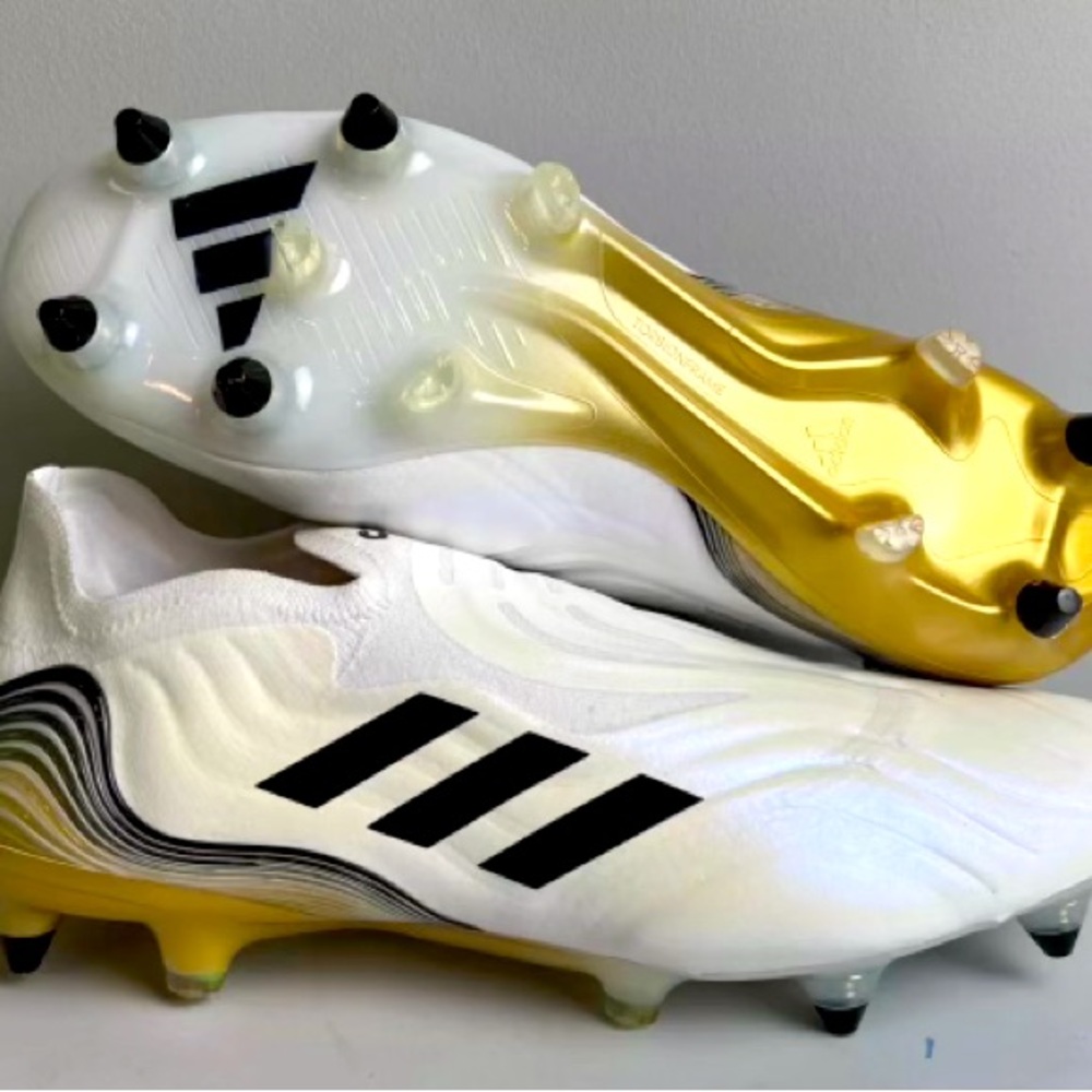 Adidas Copa Sense SG Soft Ground Cleats White Pearl Gold Mens Size 10.5